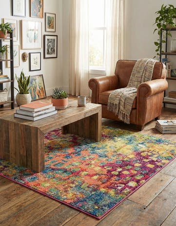 4' x 4' Washable Sevilla Square Rug