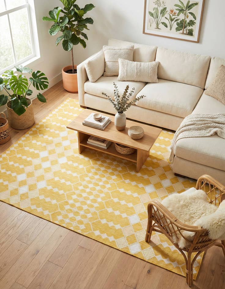Detail image of  9' x 12'  Washable Lattice Indoor / Outdoor Rug