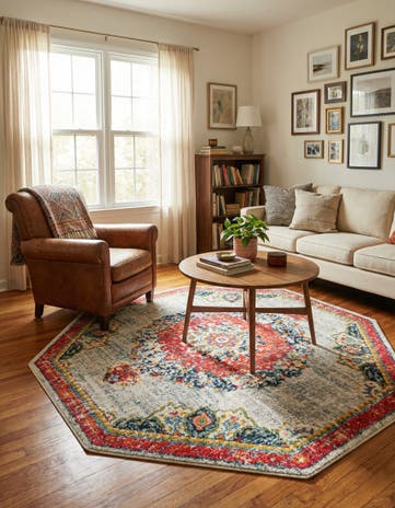 Ivory Madeline Octagon Rug