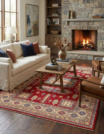 6' 7 x 9' 10 Hand Knotted Kazak Rug