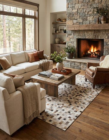 5' 4 x 7' 6 Cowhide Stocks Rug