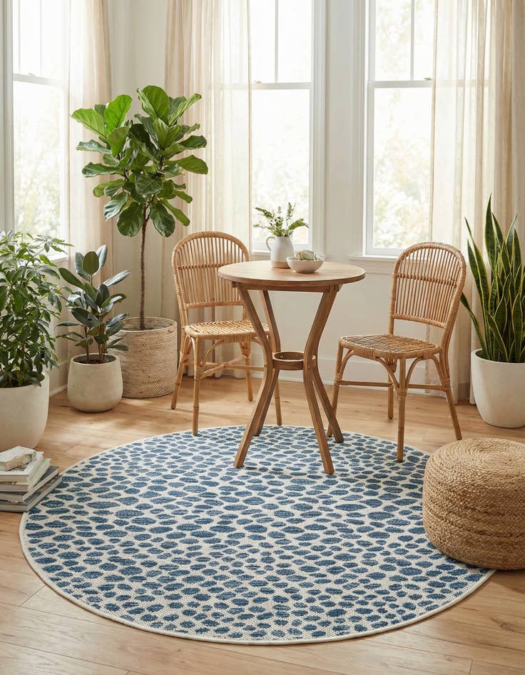 Detail image of 3' x 3'  Washable Jill Zarin Cape Town Indoor / Outdoor Round Rug