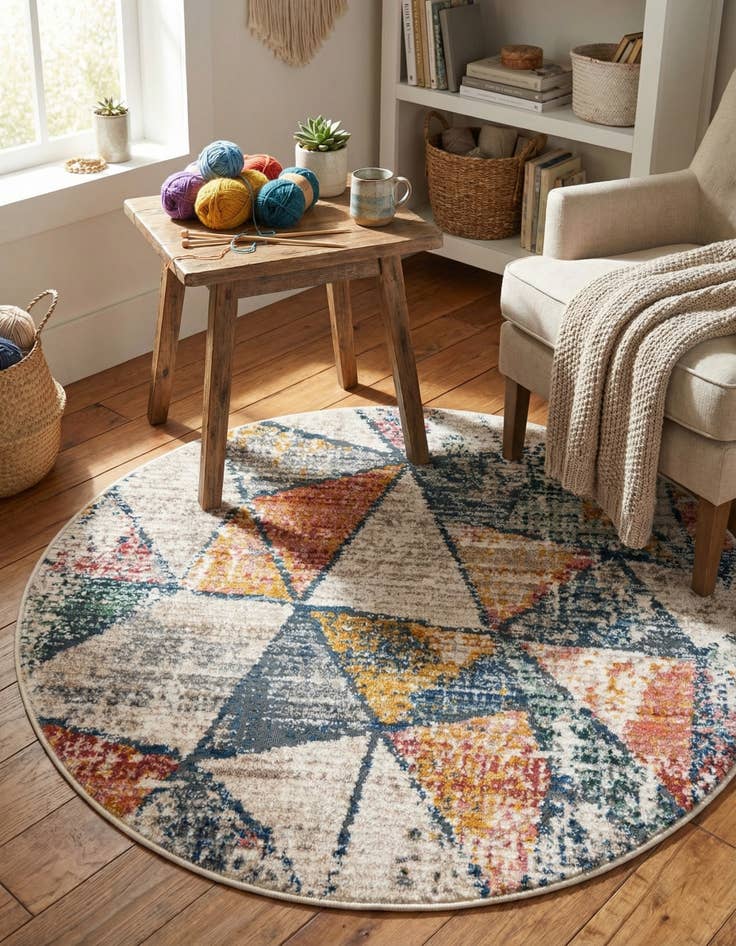 Detail image of  3' 3 x 3' 3 Gemstone Round Rug