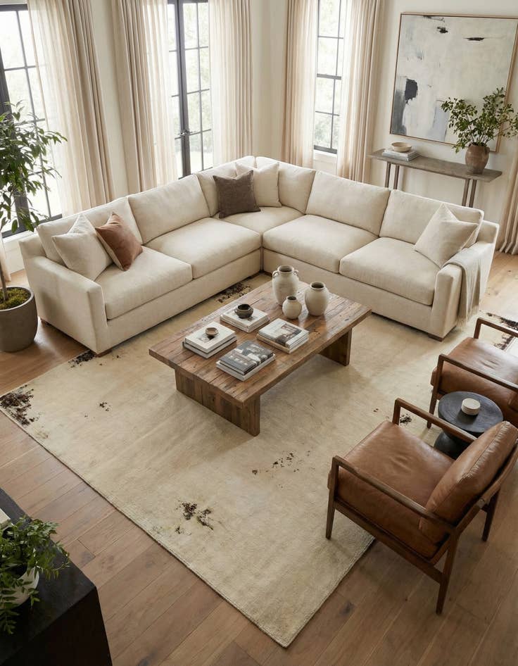 Detail image of 6' 8 x 9' 9  Hand Knotted Ultra Vintage Persian Wool Rug