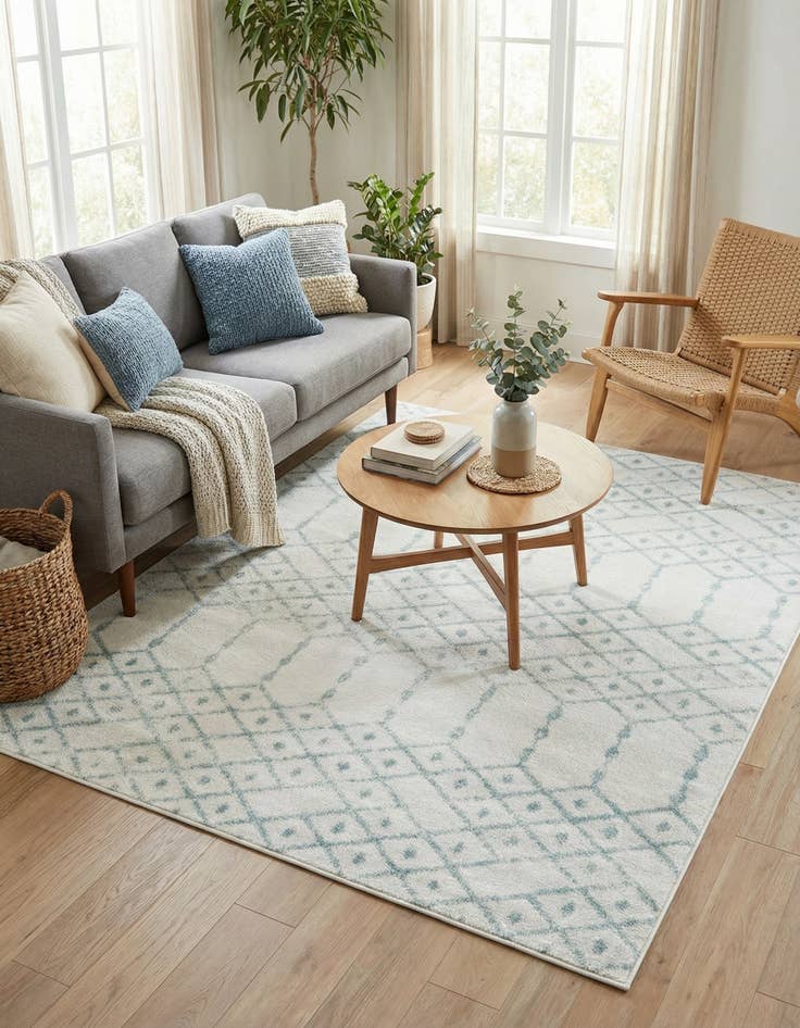 Detail image of  5' 3 x 5' 3 Paxon Trellis Square Rug