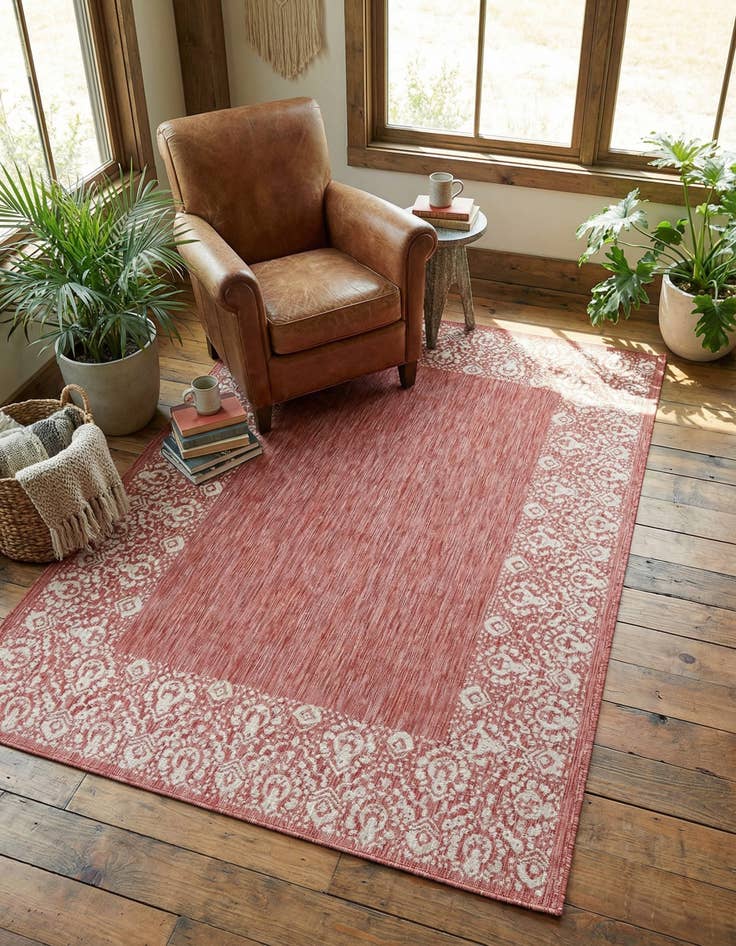 Detail image of  7' 10 x 11'  Washable Border Indoor / Outdoor Rug