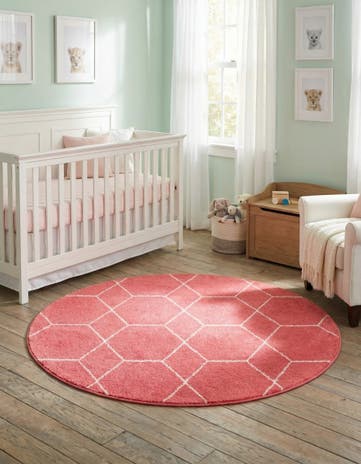 4' x 4' Lattice Frieze Round Rug