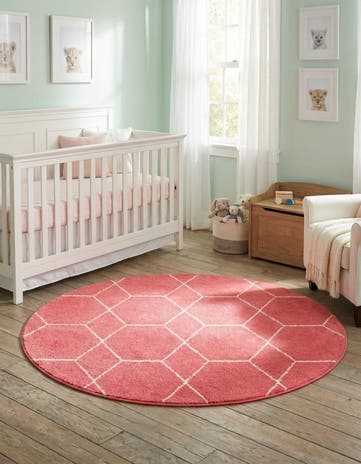 4' x 4' Lattice Frieze Round Rug