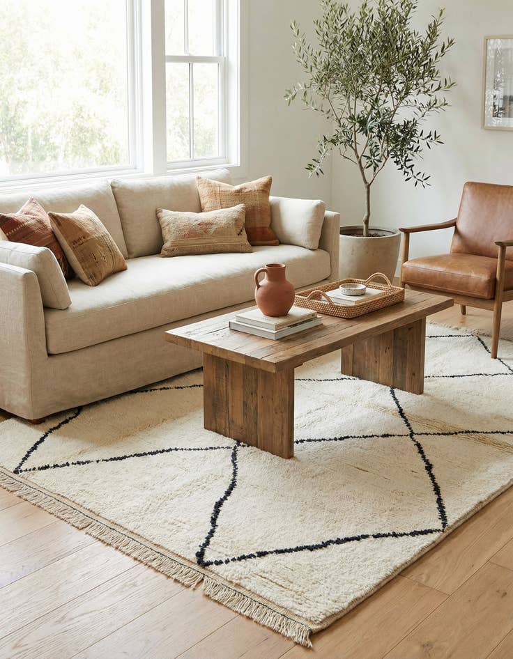 Detail image of 5' 2 x 7' 5  Hand Knotted Moroccan Wool Rug