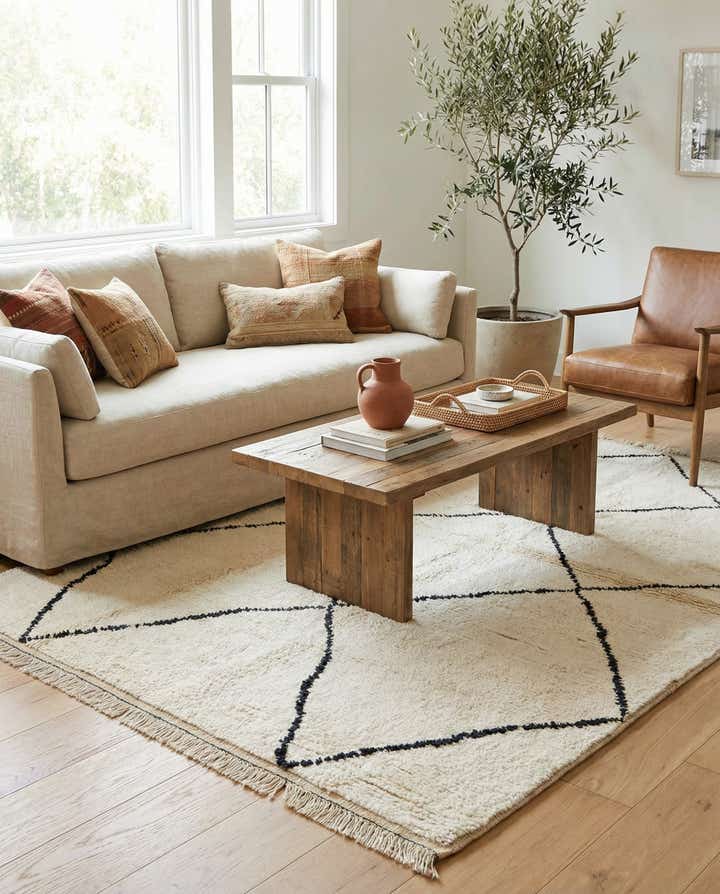 5' 2 x 7' 5 Hand Knotted Moroccan Wool Rug