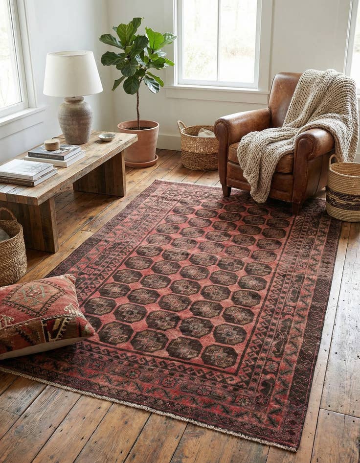 Detail image of 3' 9 x 6' 2  Hand Knotted Ultra Vintage Persian Wool Rug