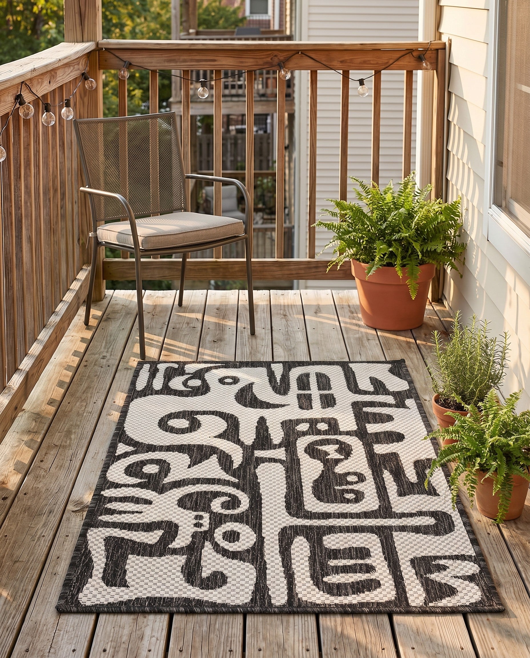 2' x 3' Easy-Clean Modern Indoor / Outdoor Rug