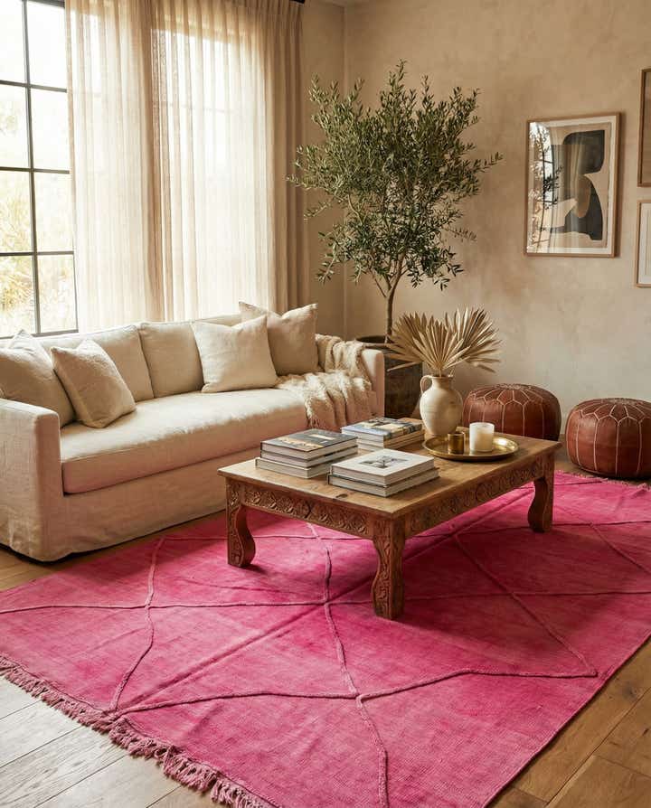 6' 4 x 9' 10 Hand Knotted Moroccan Wool Rug