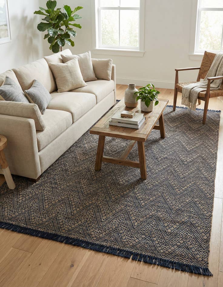 Detail image of 9' x 12'  Hand Braided Jute Rug