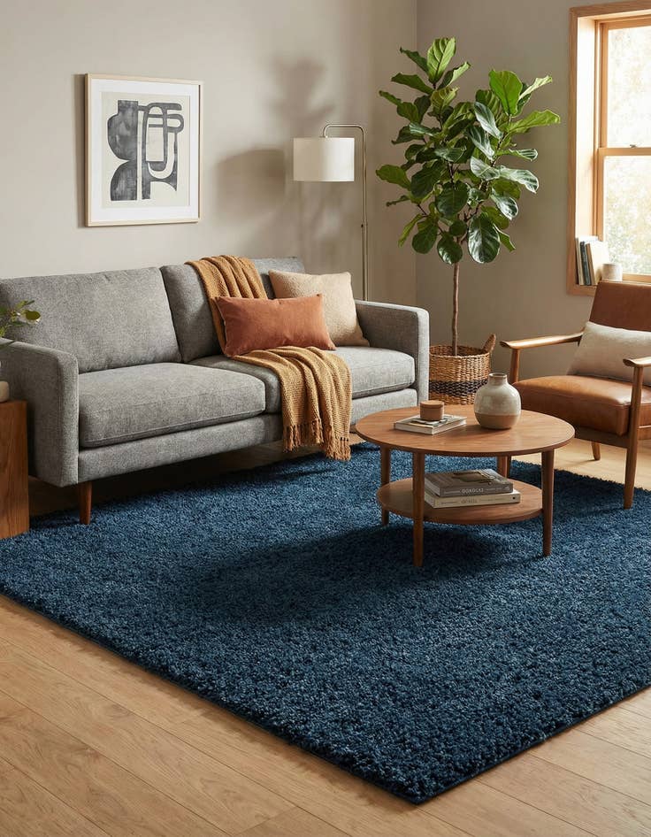 Detail image of  7' 10 x 7' 10 Solid Shag Square Rug