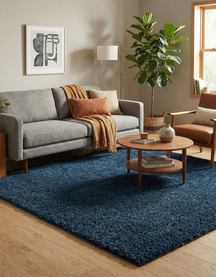 7' 10 x 7' 10 Solid Shag Square Rug