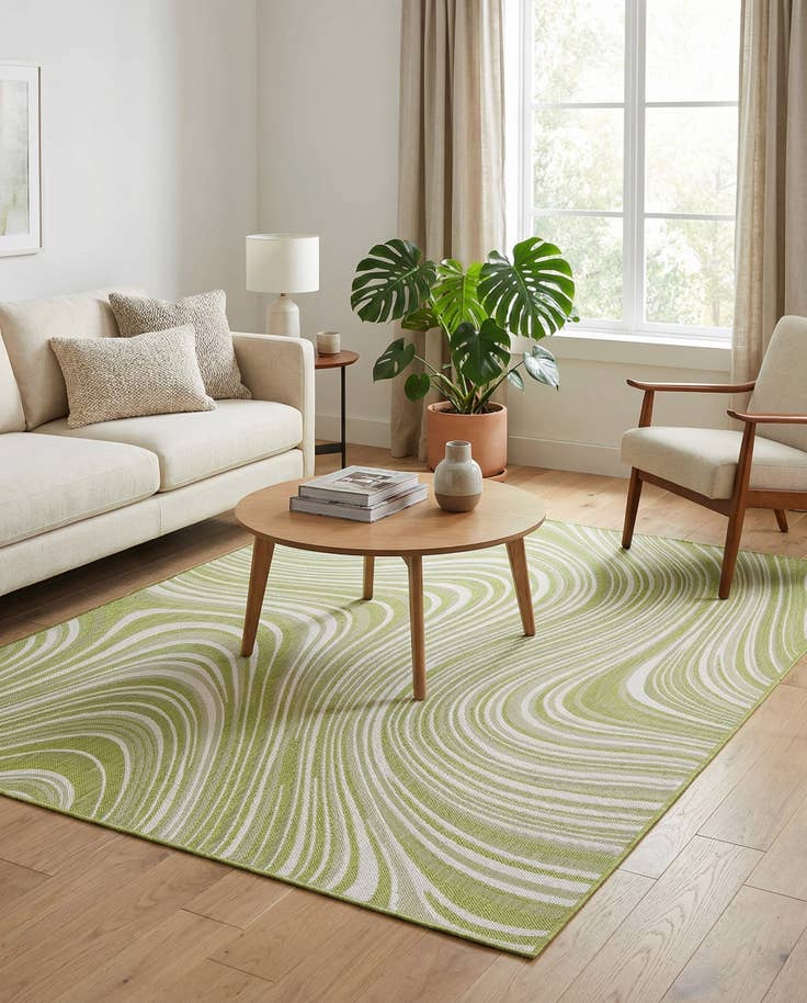Detail image of 5' 3 x 8' Easy-Clean Modern Indoor / Outdoor Rug