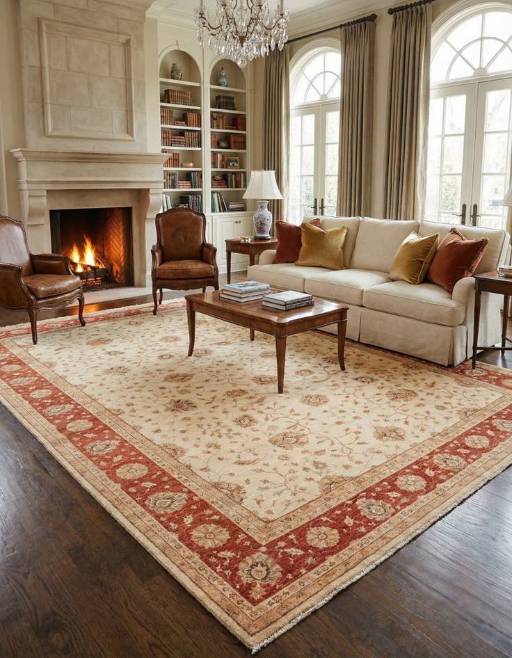 Detail image of 13' x 19' 1  Hand Knotted Peshawar Ziegler Rug