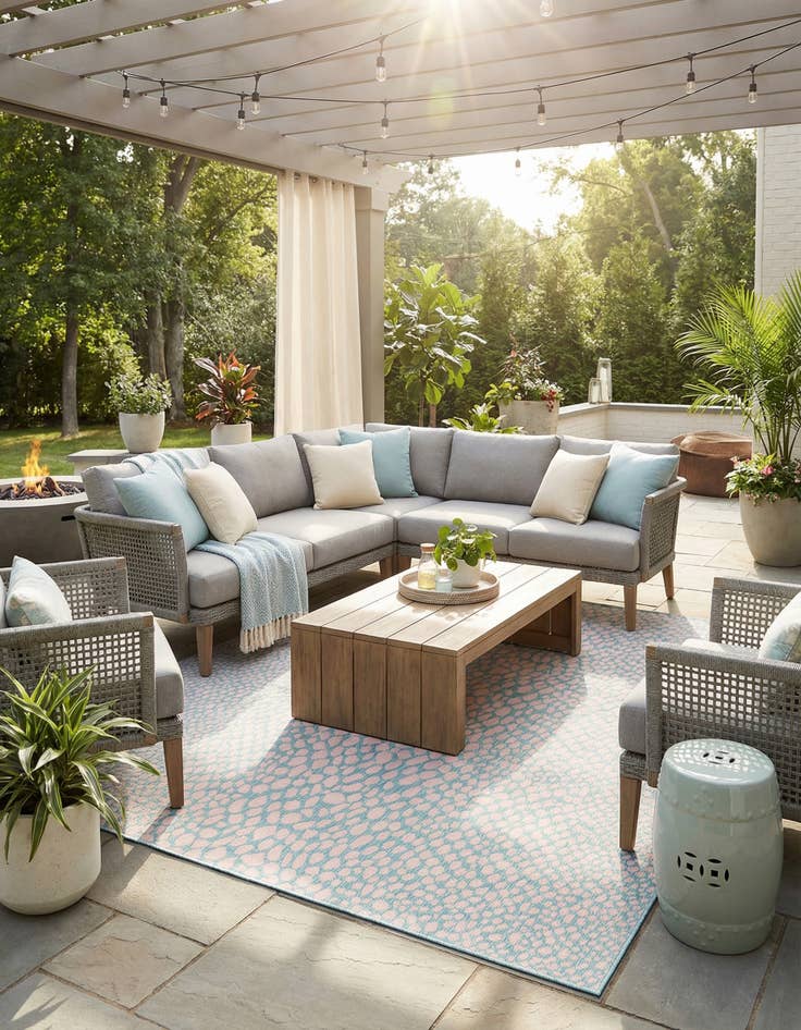 Detail image of 10' 8 x 10' 8  Washable Jill Zarin Cape Town Indoor / Outdoor Square Rug