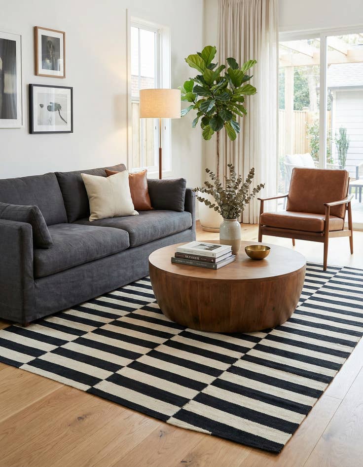 Detail image of 5' 7 x 7' 10  Hand Woven Kilim Modern Wool Rug