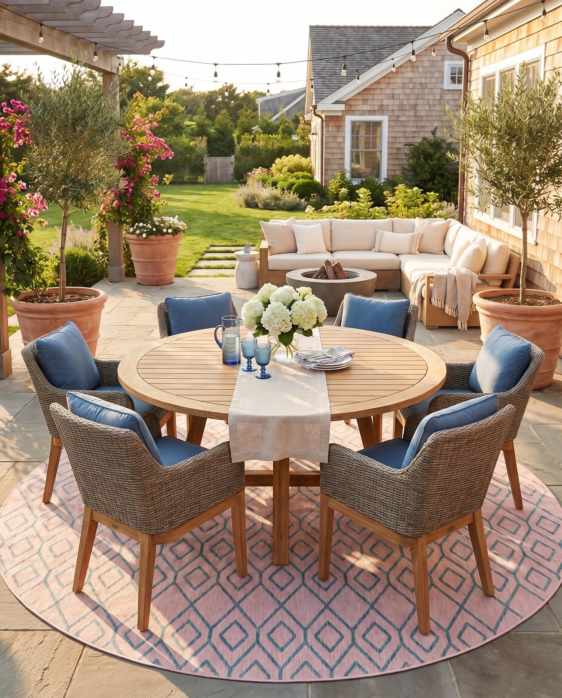 10' 8 x 10' 8 Easy-Clean Jill Zarin Turks and Caicos Indoor / Outdoor Round Rug
