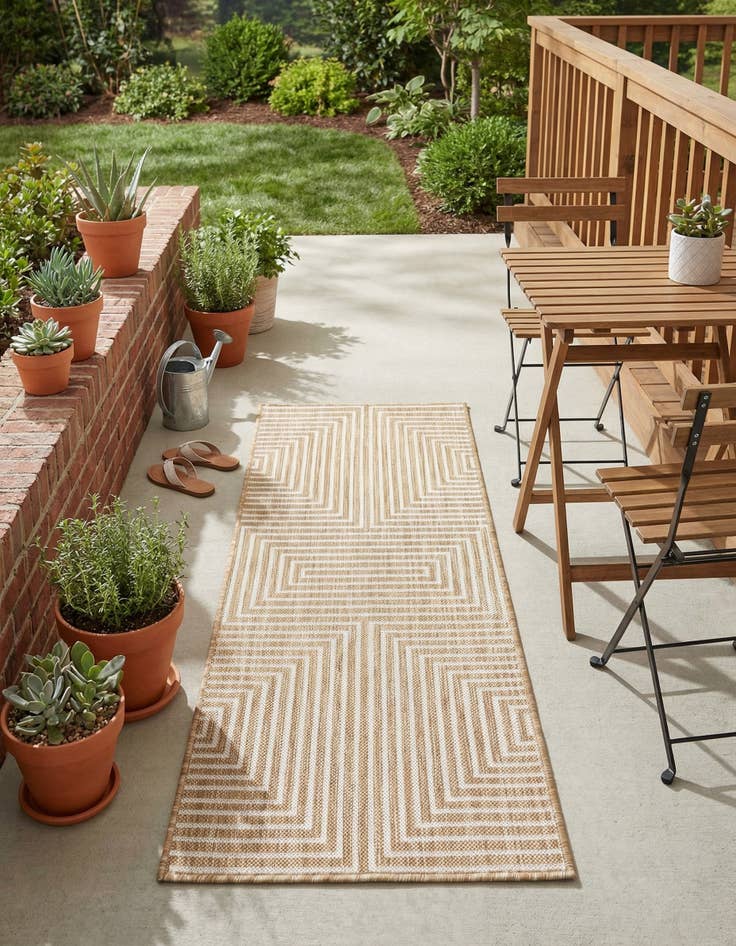Detail image of 2' x 5' 3 Easy-Clean Modern Indoor / Outdoor Runner Rug