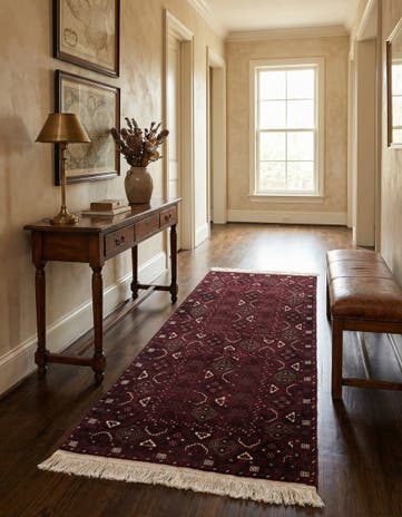 3' 3 x 6' 6 Hand Knotted Afghan Akhche Wool Runner Rug