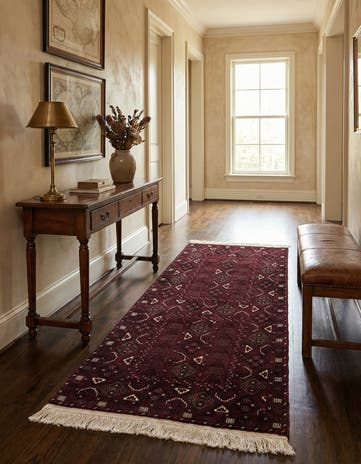 3' 3 x 6' 6 Hand Knotted Afghan Akhche Wool Runner Rug