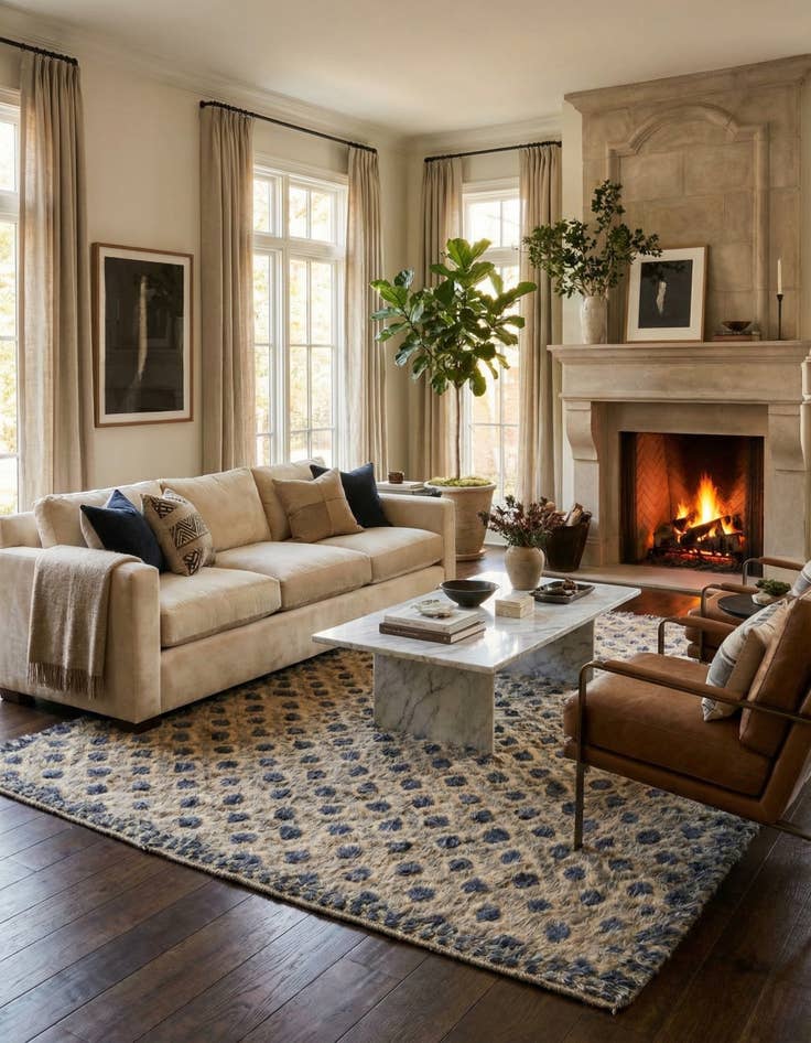 Detail image of  7' 10 x 10'  Hand Knotted Darya Wool Rug