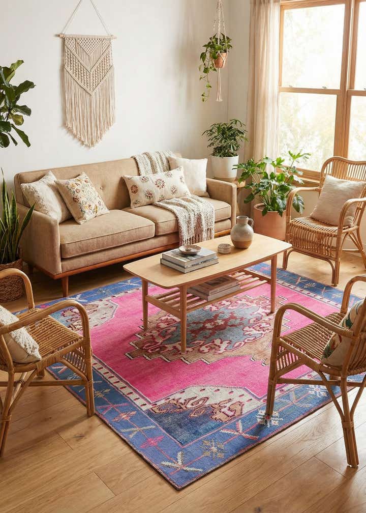 7' 6 x 7' 6 Washable Timeless Square Rug