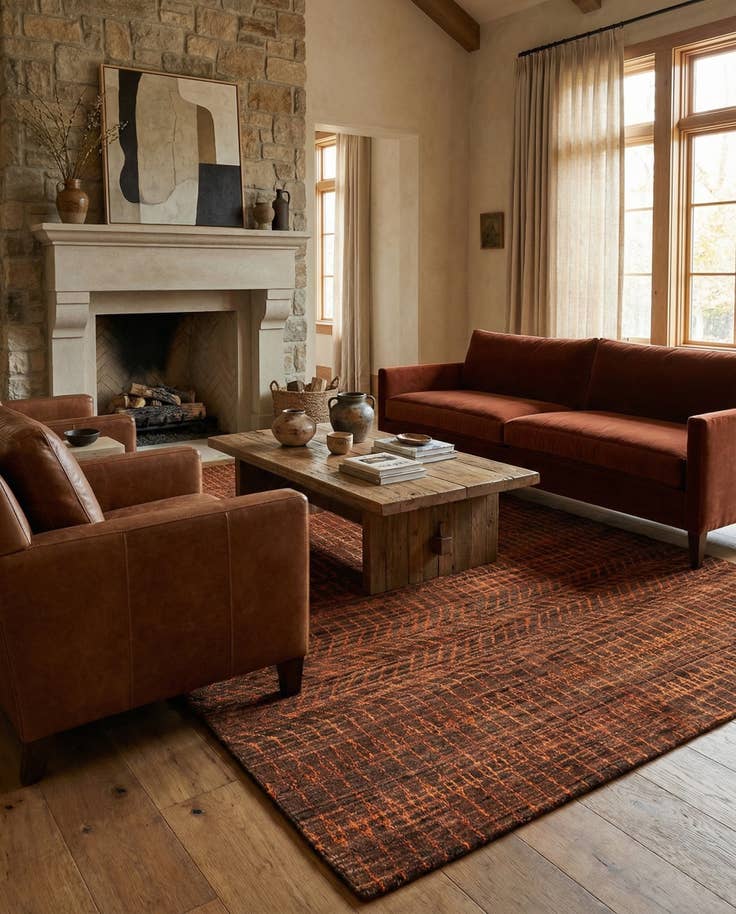 Detail image of 4' 7 x 6' 8 Juma Wool Rug