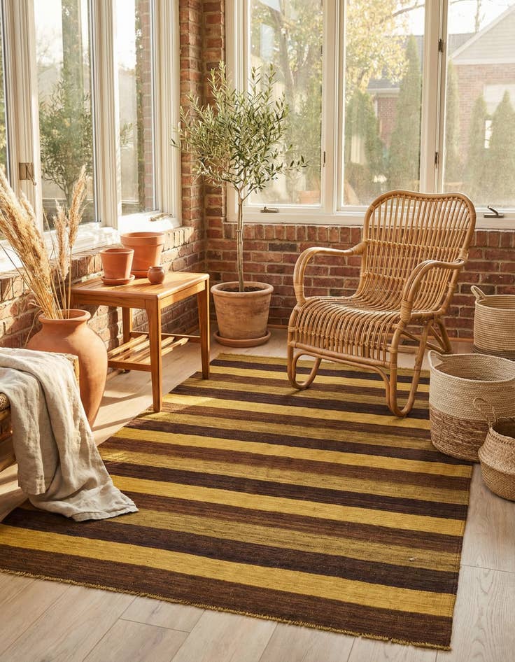 Detail image of  5' 2 x 6' 11  Hand Woven Kilim Afghan Wool Rug