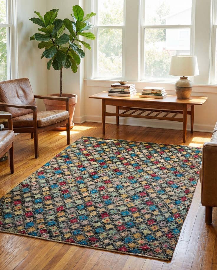 Detail image of 4' x 5' 8 Hand Knotted Balouch Wool Rug