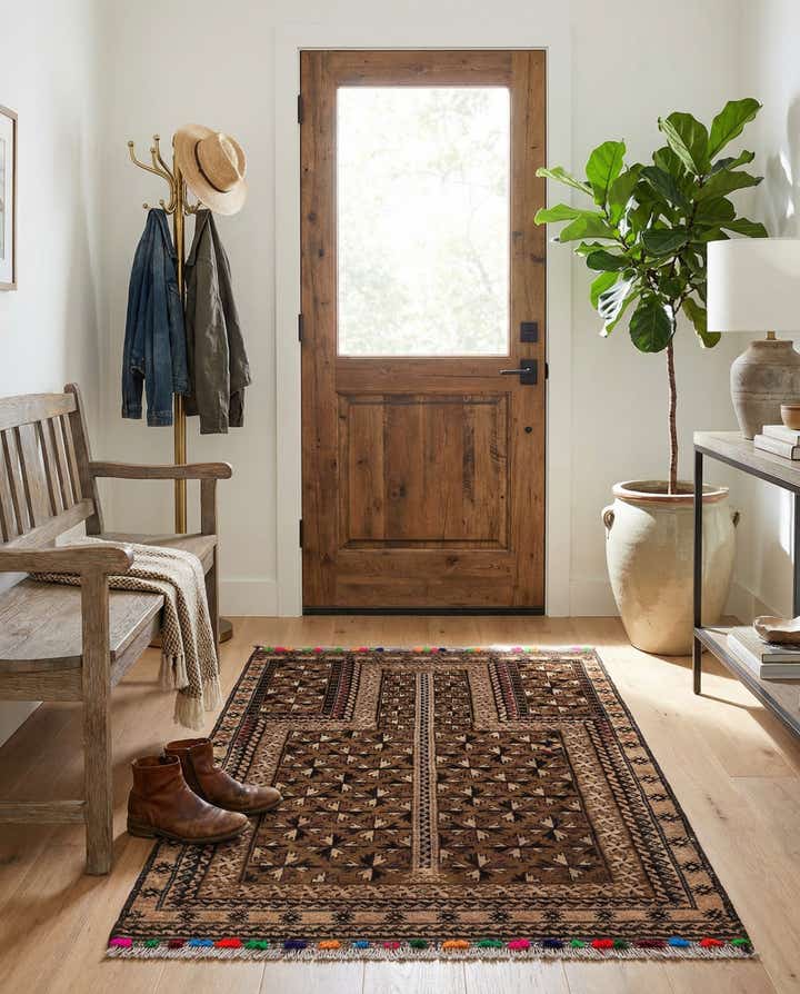 2' 8 x 4' 4 Hand Knotted Balouch Persian Wool Rug