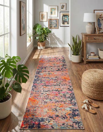 2' 7 x 12' Washable Vivid Runner Rug