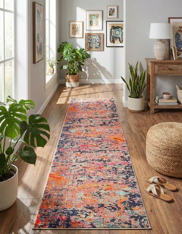 2' 7 x 12' Washable Vivid Runner Rug