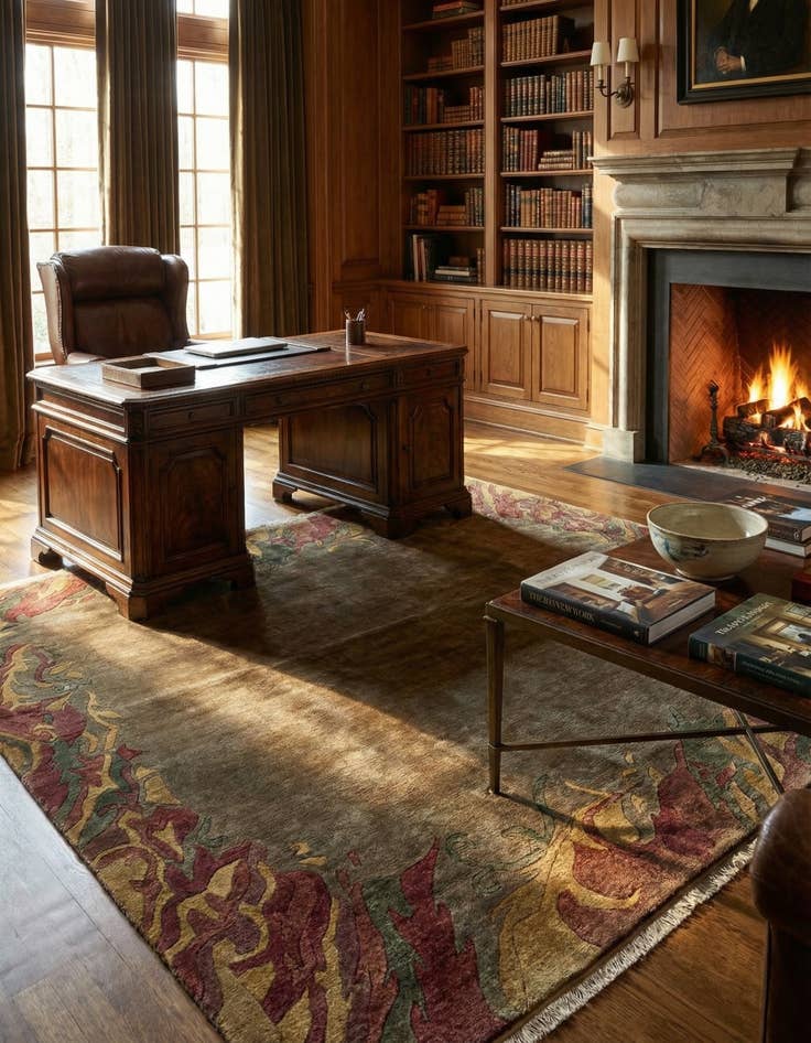 Detail image of  8' 6 x 8' 6  Hand Knotted Nepal Wool Square Rug