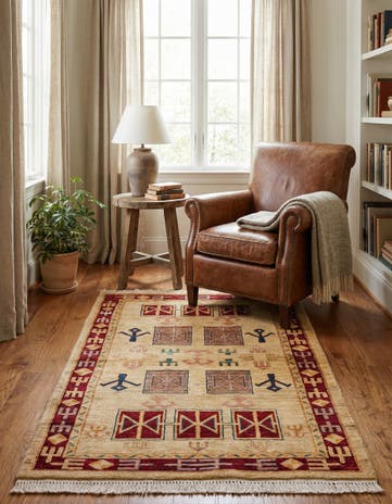 3' 3 x 5' 3 Hand Knotted Ziegler Wool Rug