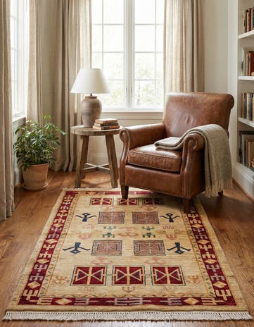 3' 3 x 5' 3 Hand Knotted Ziegler Wool Rug