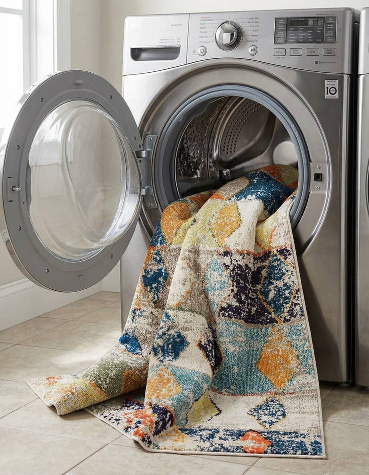 Detail image of  5' 3 x 8'  Washable Vivid Rug