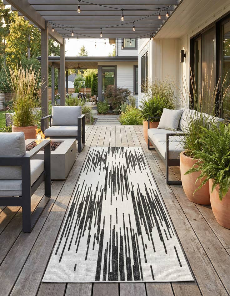 Detail image of 2' 7 x 12' Easy-Clean Modern Indoor / Outdoor Runner Rug