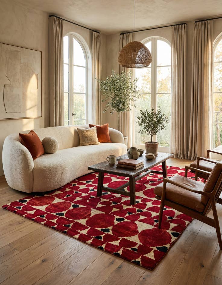 Detail image of 5' 5 x 8'  Hand Knotted Moroccan Wool Rug