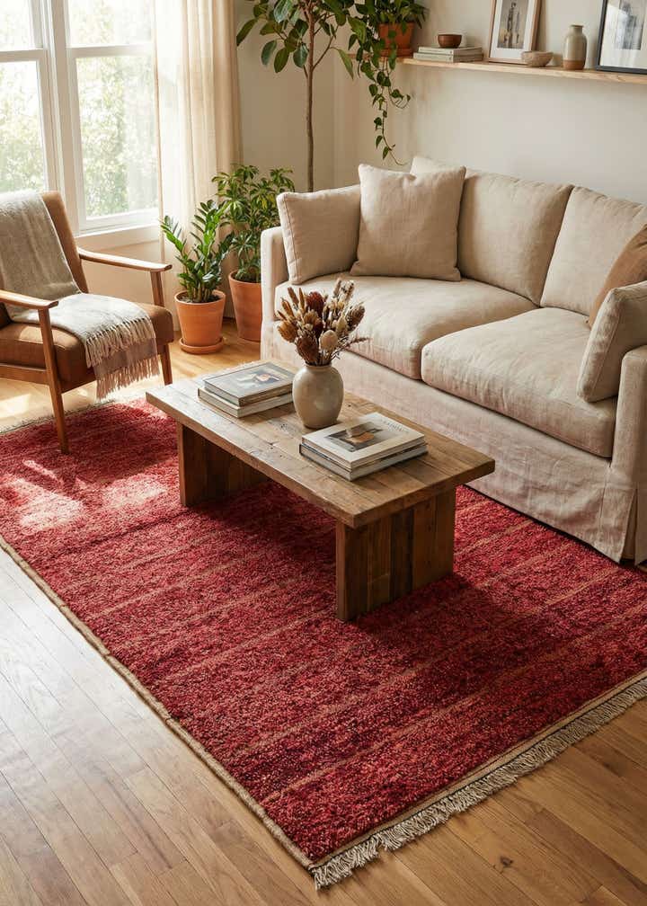 5' x 8' 1 Hand Knotted Moroccan Wool Rug
