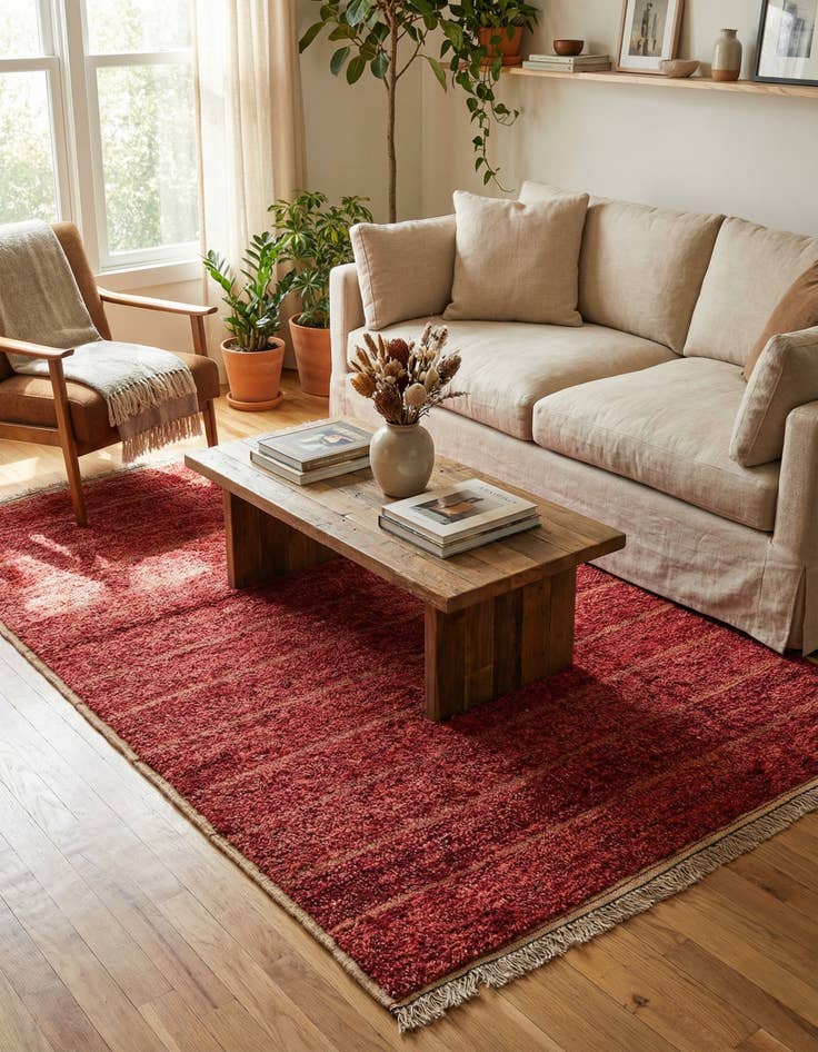 Detail image of 5' x 8' 1  Hand Knotted Moroccan Wool Rug