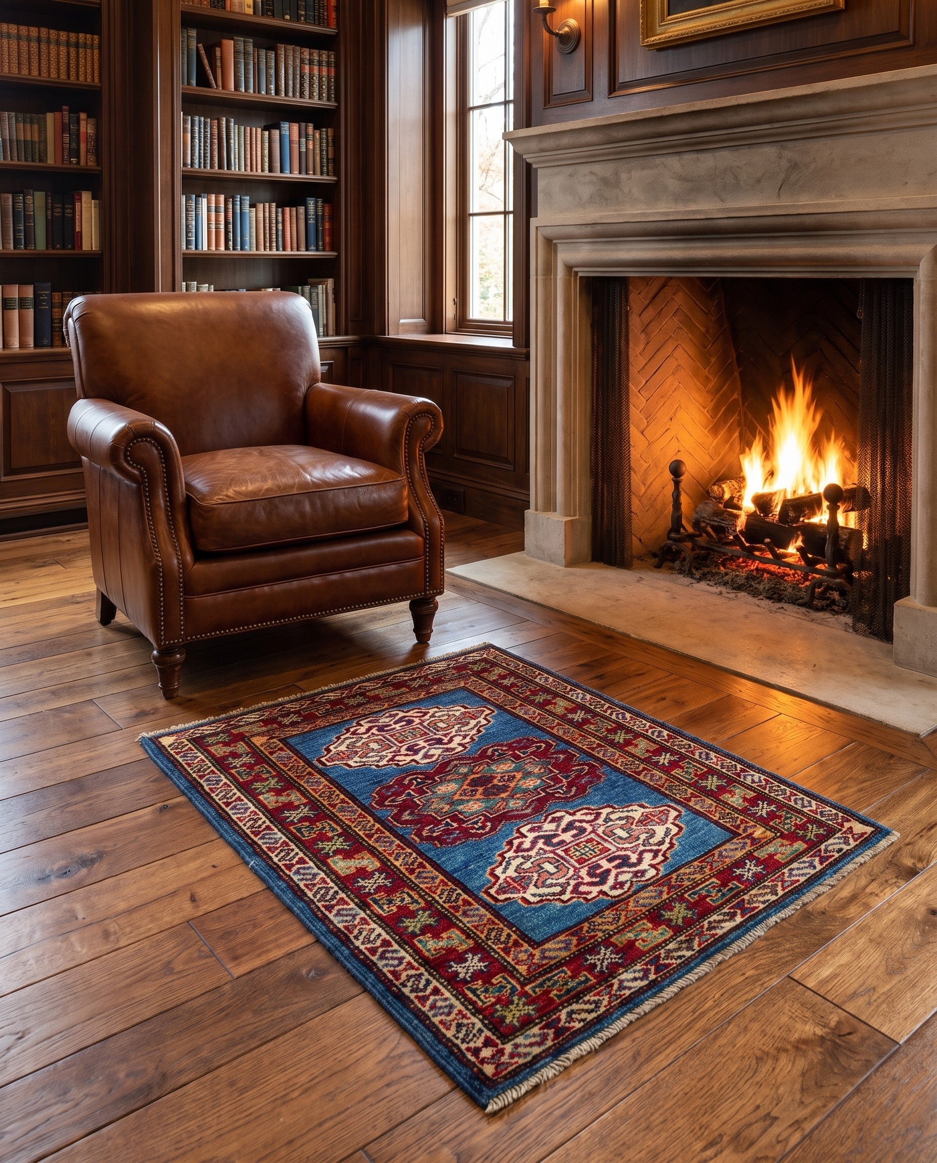 2' x 2' 11 Hand Knotted Kazak Rug