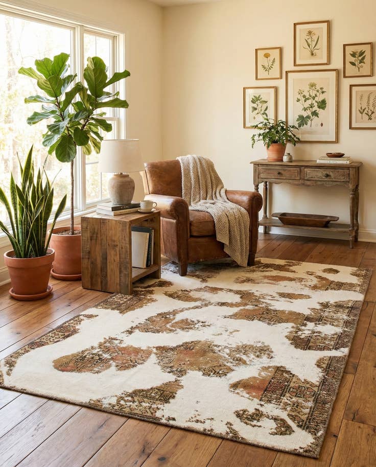 Detail image of 3' 9 x 6' Hand Knotted Ultra Vintage Persian Wool Rug