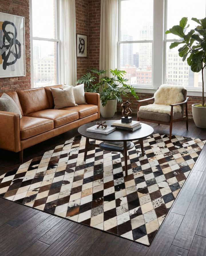 4' 8 x 6' 9 Cowhide Stocks Rug