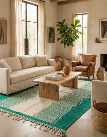 6' 8 x 10' 6 Hand Knotted Moroccan Wool Rug