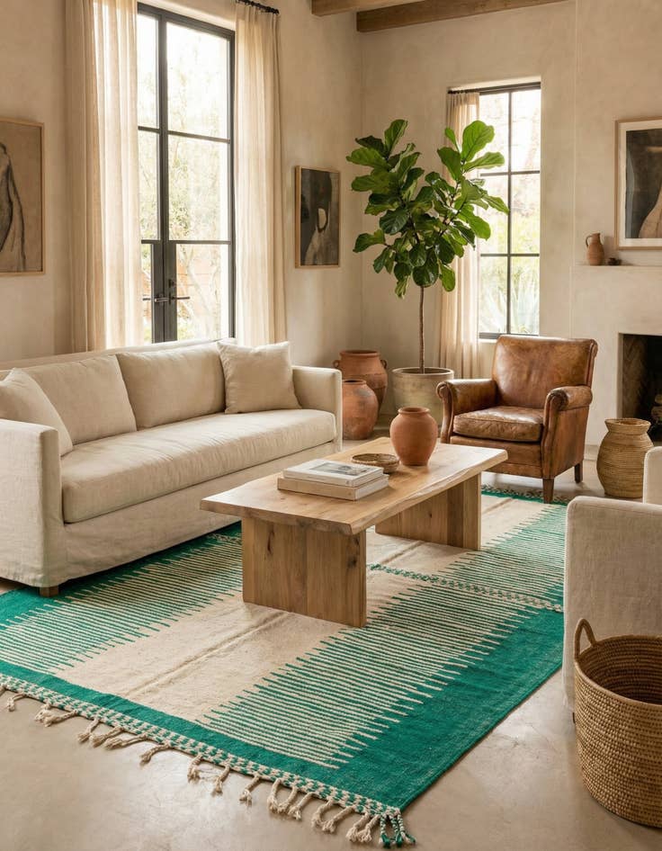 Detail image of 6' 8 x 10' 6  Hand Knotted Moroccan Wool Rug