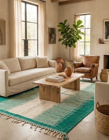 6' 8 x 10' 6 Hand Knotted Moroccan Wool Rug